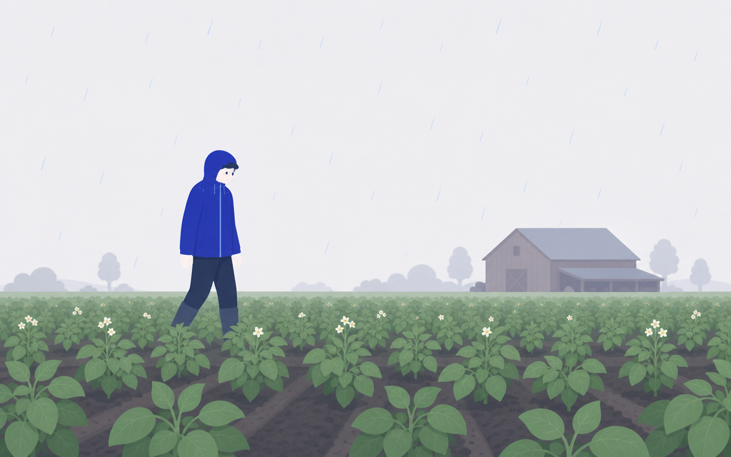 株式会社トキワ｜梅雨がない北海道の、雨との付き合い方を表すイラスト