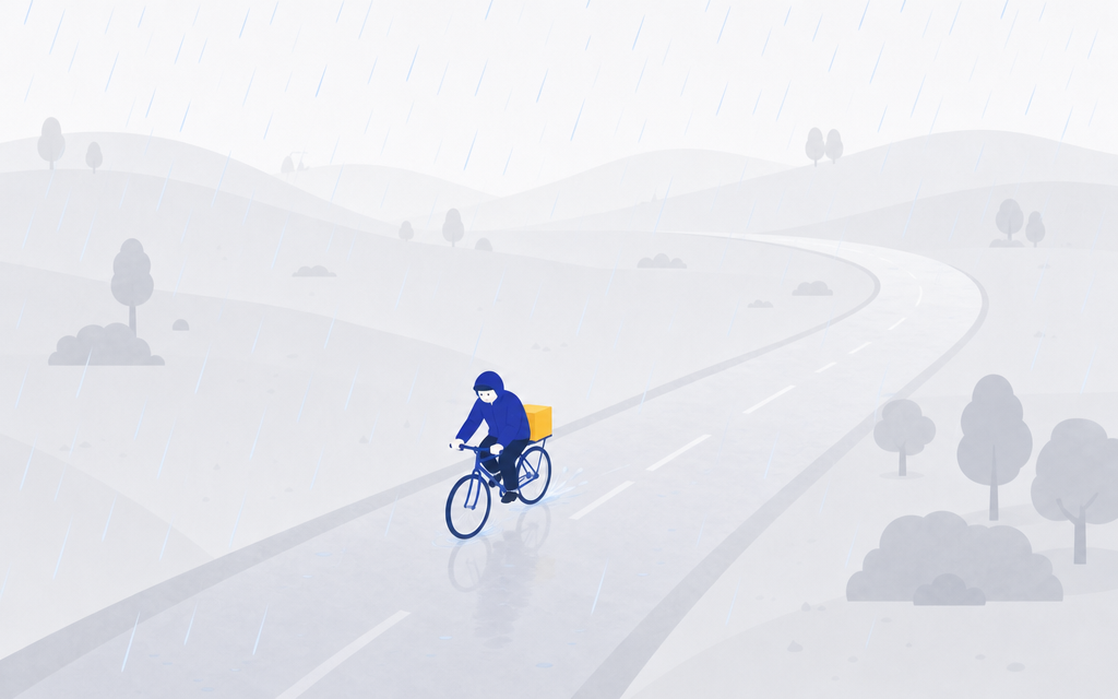 株式会社トキワ｜「うちの地域は雨が少ないから」とレインウェア選びを後回しにしていませんかを表すイラスト